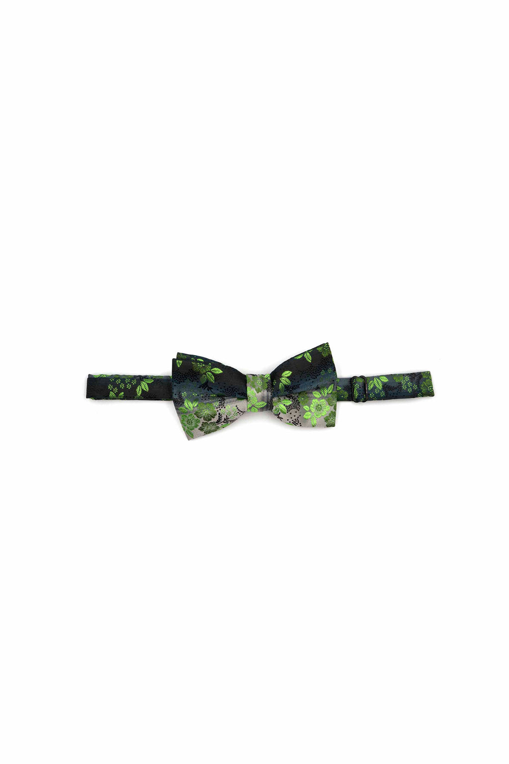 Dark Green Gradient Bow Tie with Floral Patterns