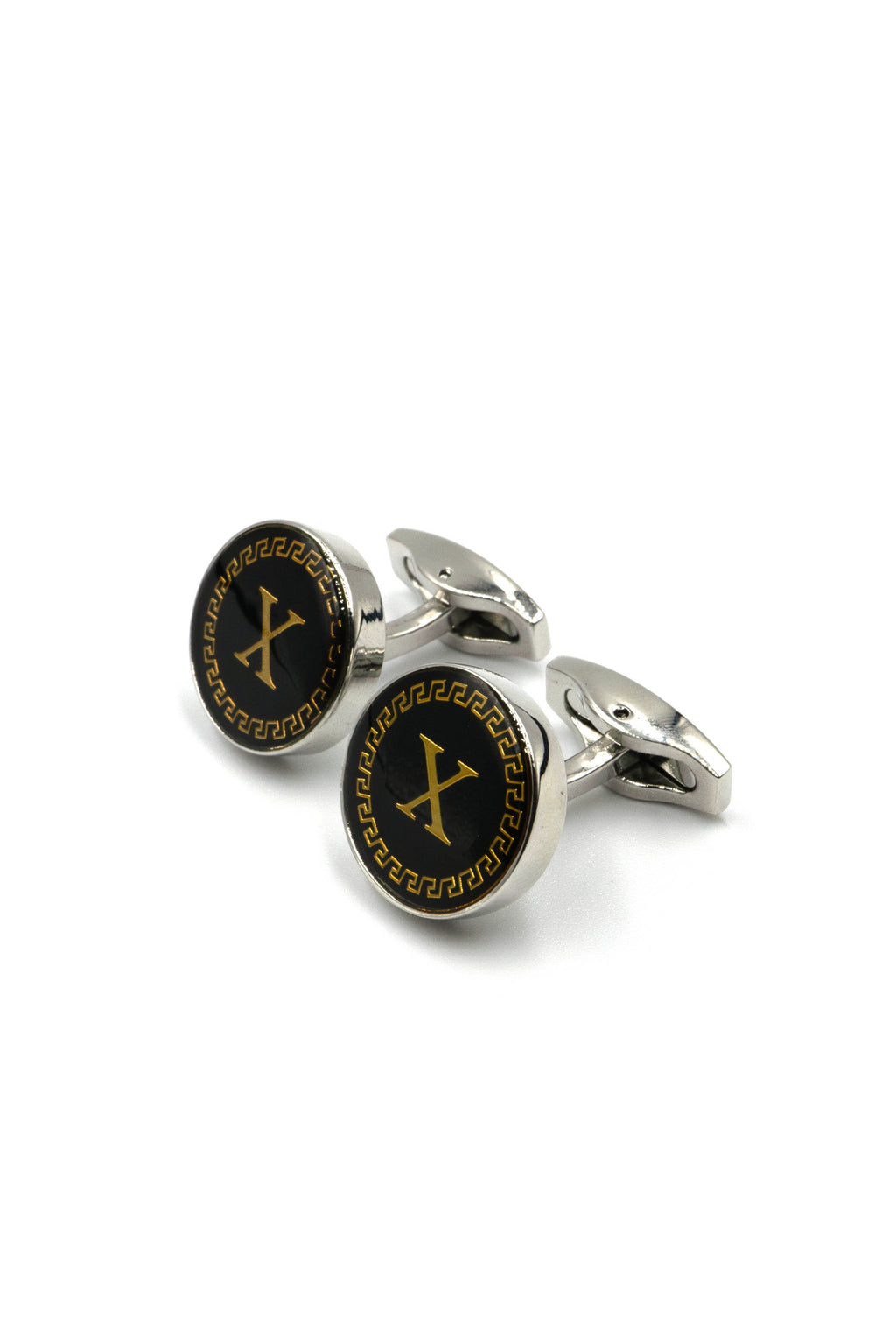 Black Onyx Alphabet Cufflinks : Letter X