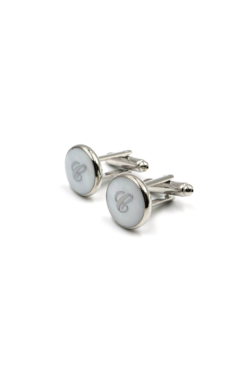 Mother of Pearl Alphabet Cufflinks : Letter C