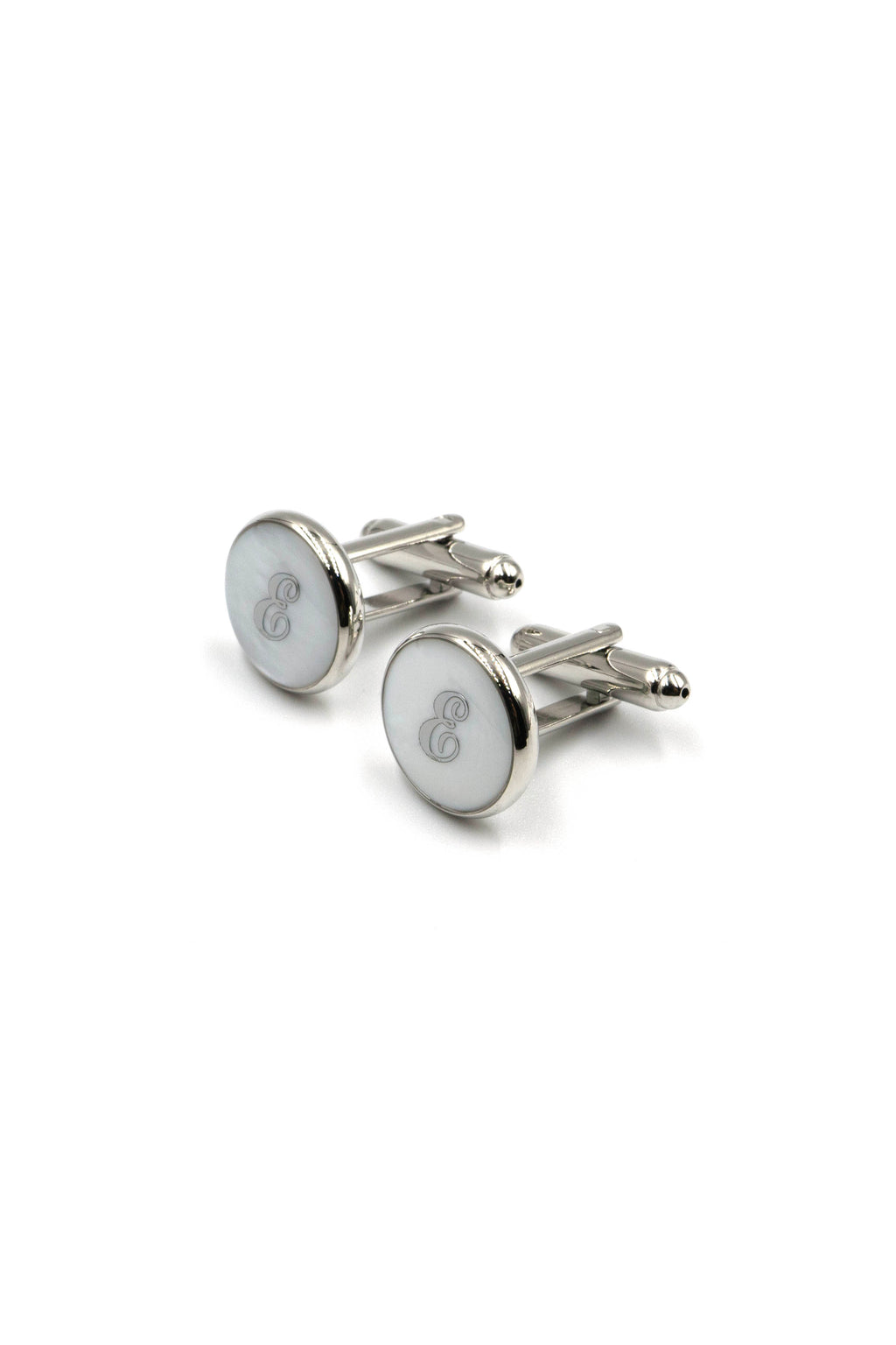 Mother of Pearl Alphabet Cufflinks : Letter E