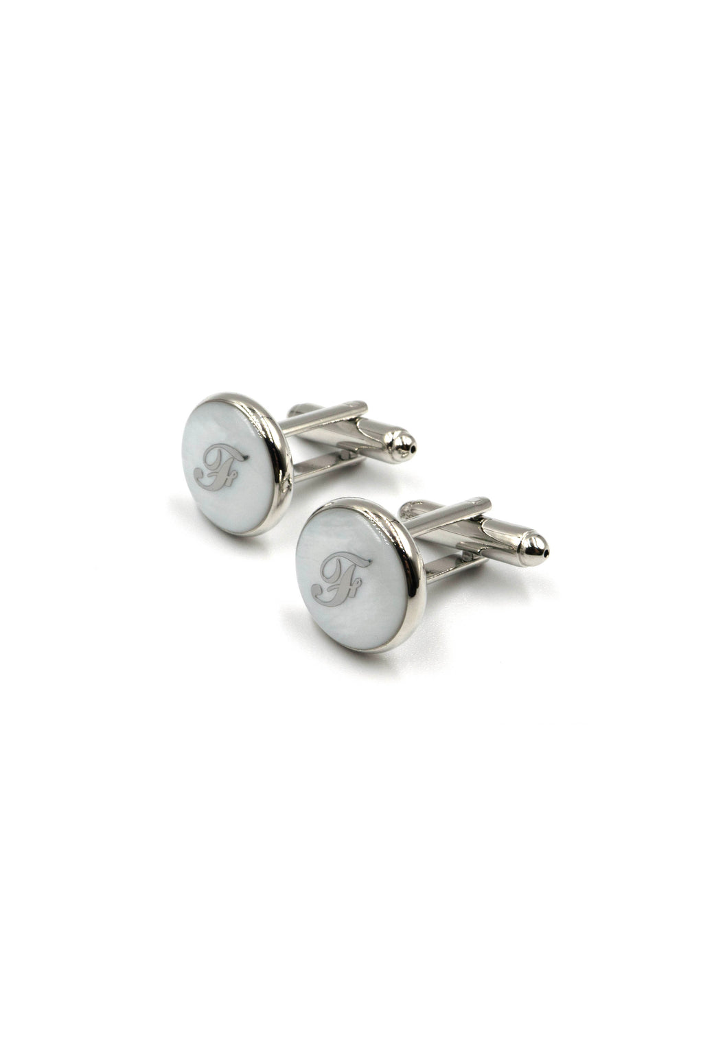 Mother of Pearl Alphabet Cufflinks : Letter F