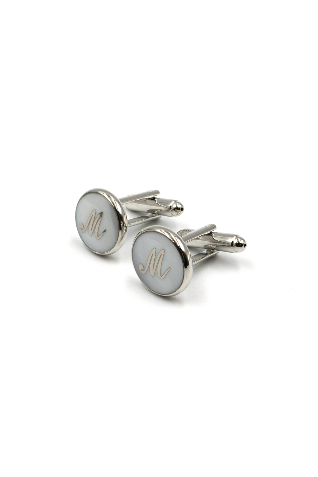 Mother of Pearl Alphabet Cufflinks : Letter M
