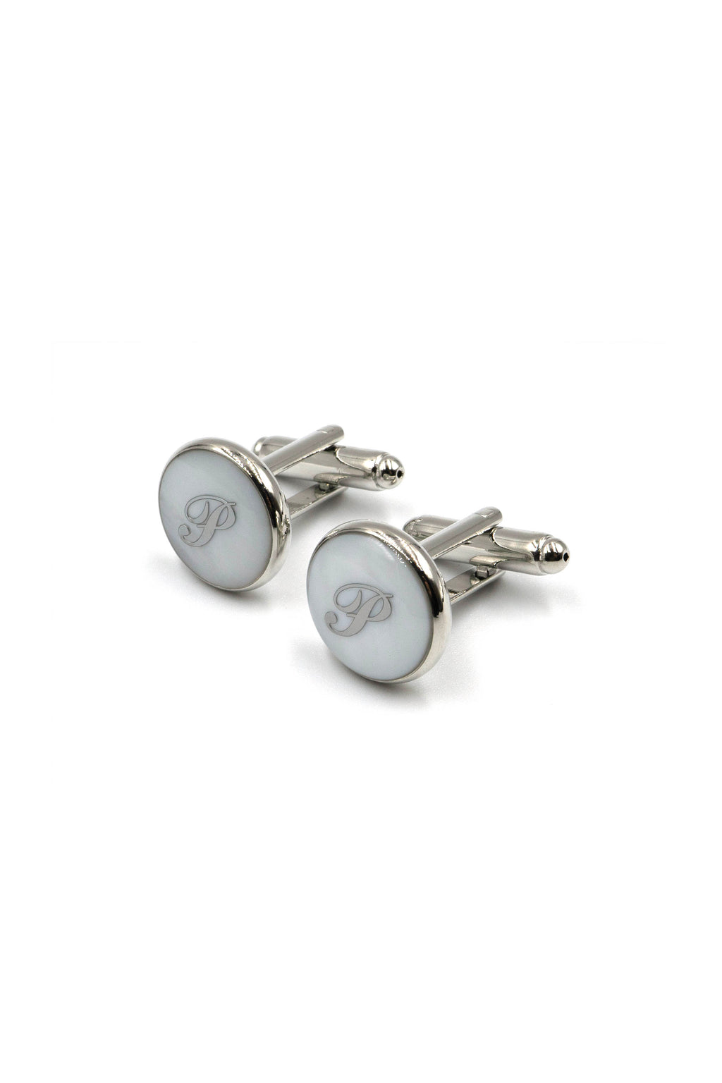 Mother of Pearl Alphabet Cufflinks : Letter P
