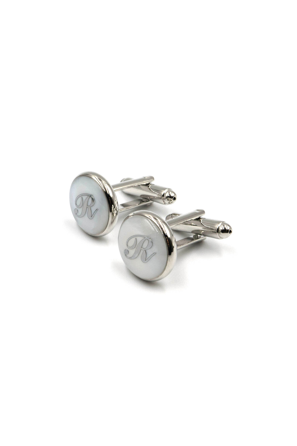 Mother of Pearl Alphabet Cufflinks : Letter R