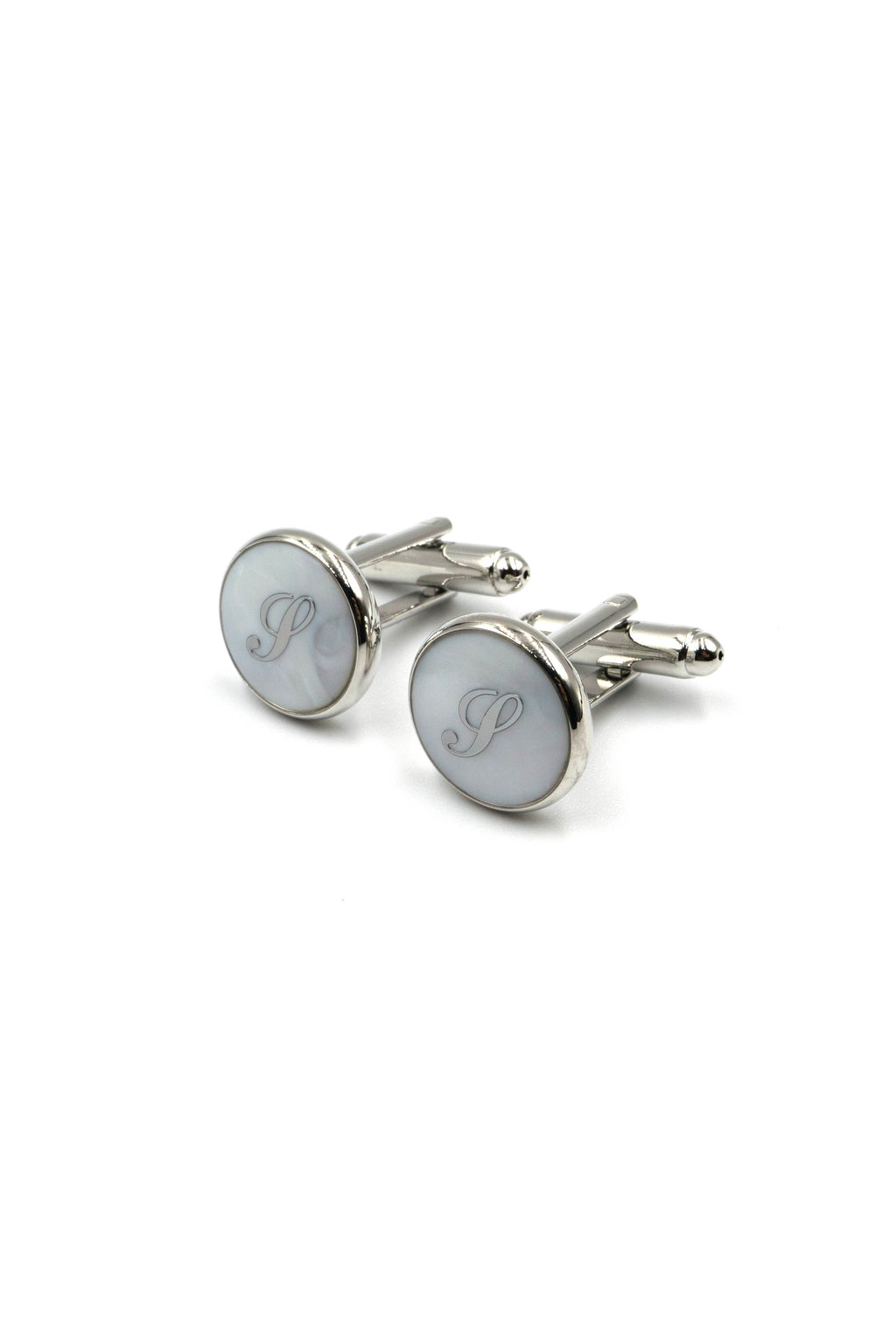 Mother of Pearl Alphabet Cufflinks : Letter S