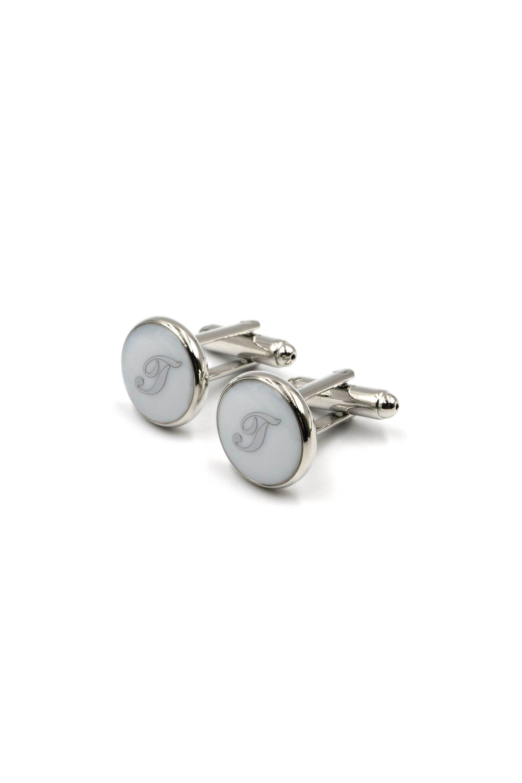 Mother of Pearl Alphabet Cufflinks : Letter T