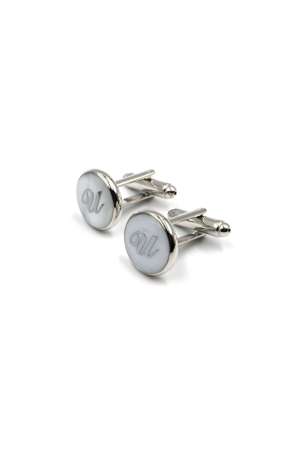 Mother of Pearl Alphabet Cufflinks : Letter U