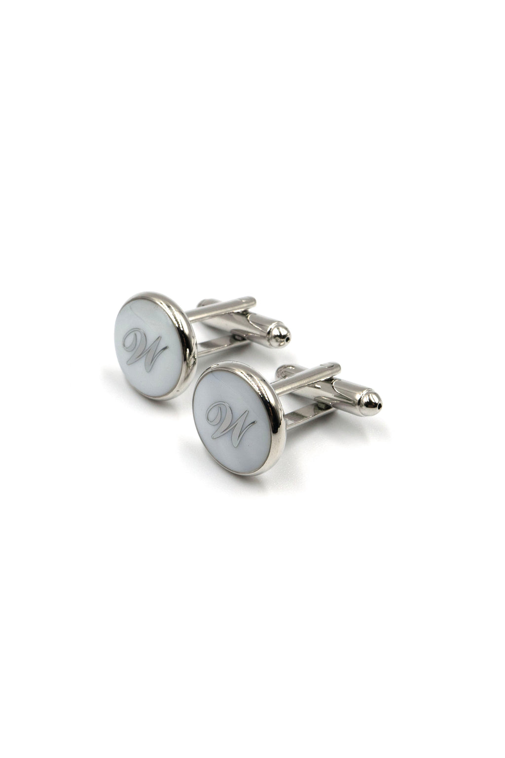 Mother of Pearl Alphabet Cufflinks : Letter W