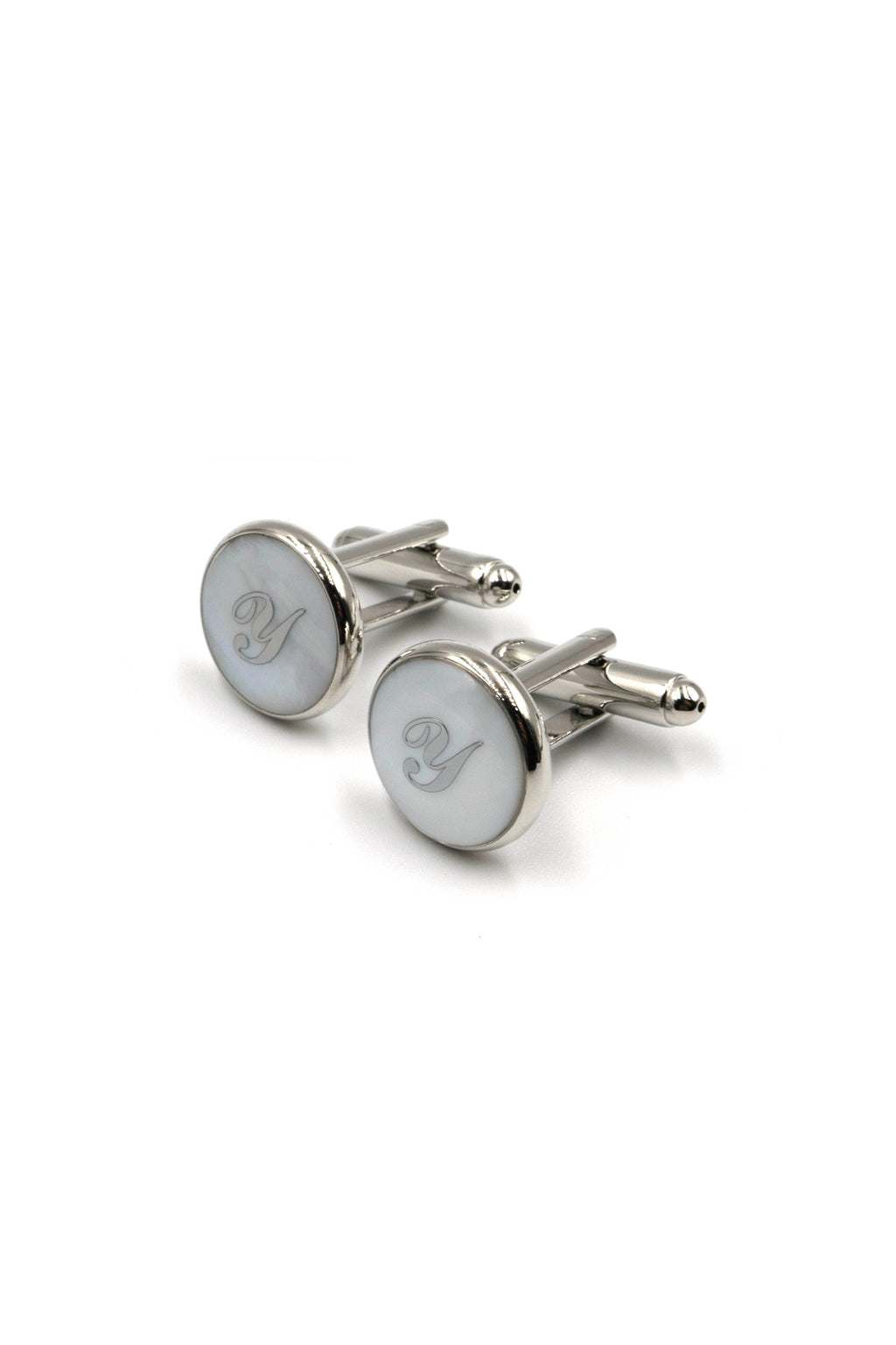 Mother of Pearl Alphabet Cufflinks : Letter Y