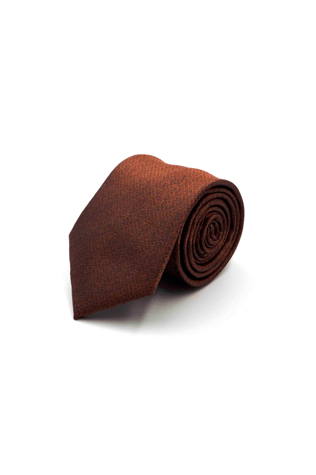 Burnt Orange Necktie in Jacquard Weave