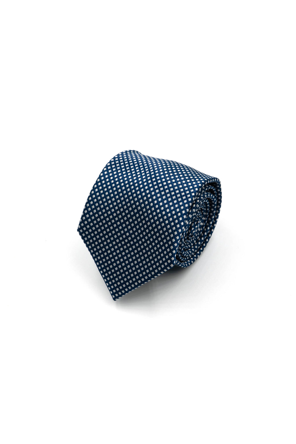 Navy Blue Necktie with White Polka Dots