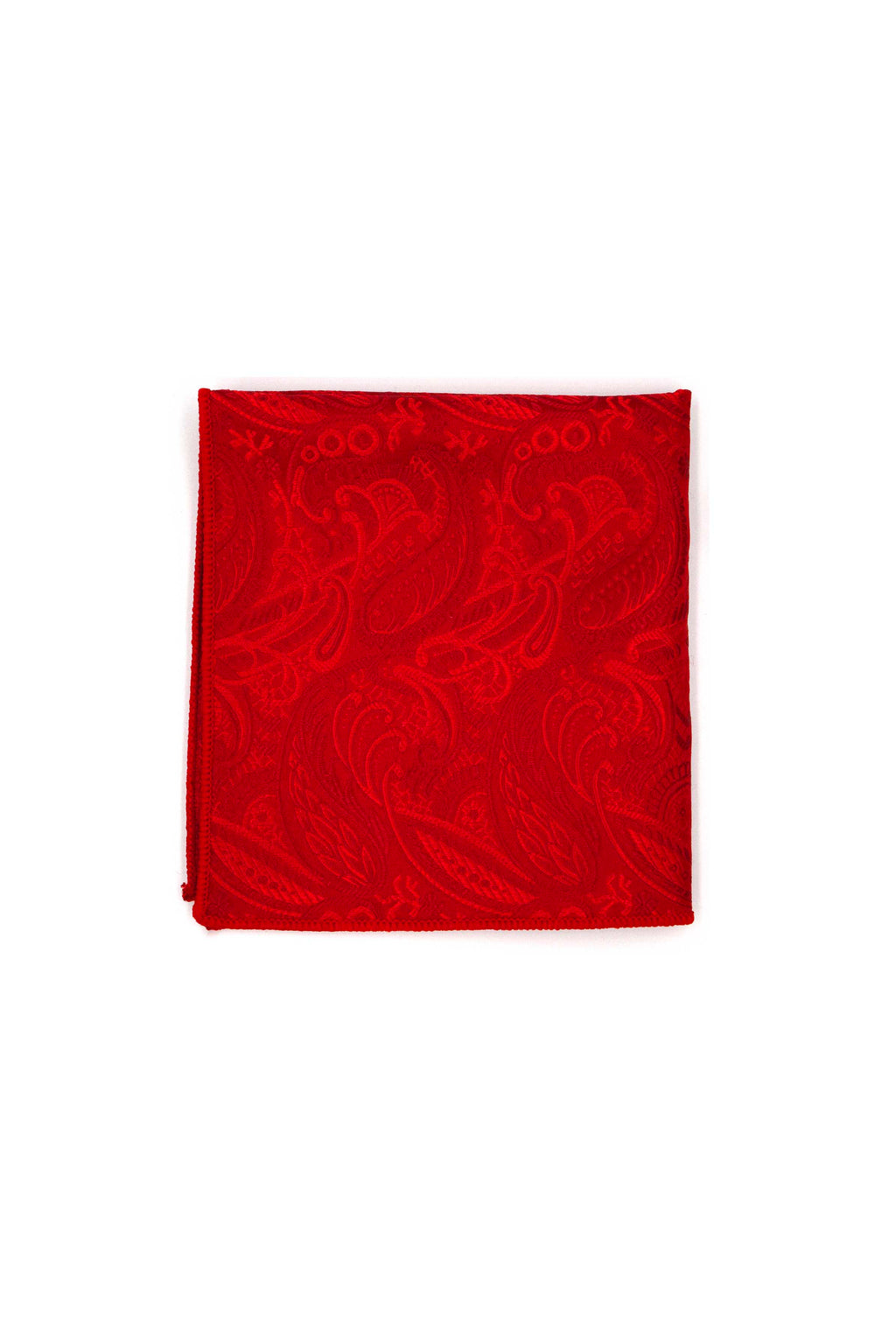 Dark Red Paisley Motif Pocket Square