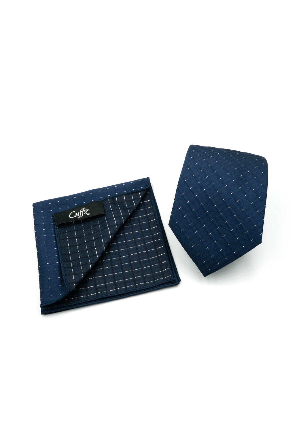 Dark Navy with Motifs Necktie and Pocket Square Set