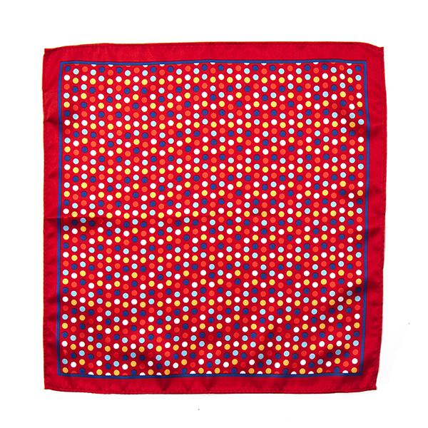 Microfiber Pocket Square: Polka Dot (Red Base) - Cuffz