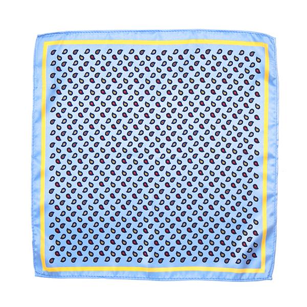 Microfiber Pocket Square: Paisley (Light Blue base) - Cuffz
