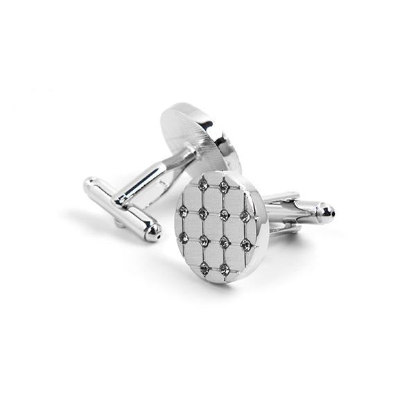Allure Round Silver Cufflinks 1077 - Cuffz