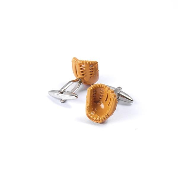 Novelty Cufflinks - Orange Baseball Glove - Cuffz