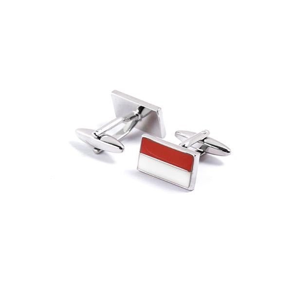 Novelty Cufflinks - Flag Of Indonesia - Cuffz