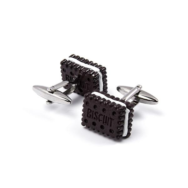 Novelty Cufflinks SE - Chocolate Biscuit With Vanilla Filling - Cuffz