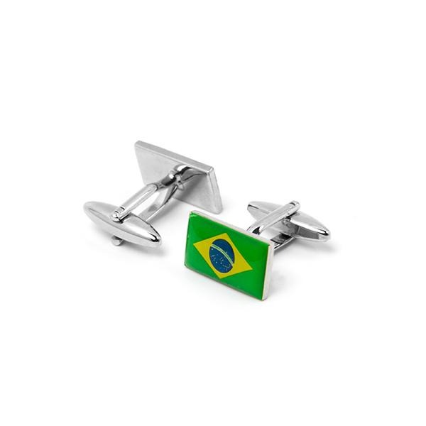 Novelty Cufflinks - Flag of Brazil - Cuffz