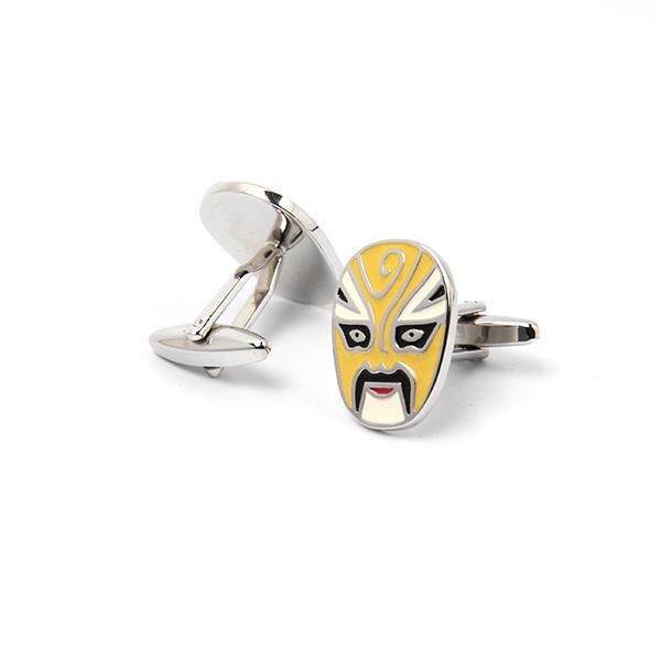 Novelty Cufflinks - Yellow luchador mask - Cuffz