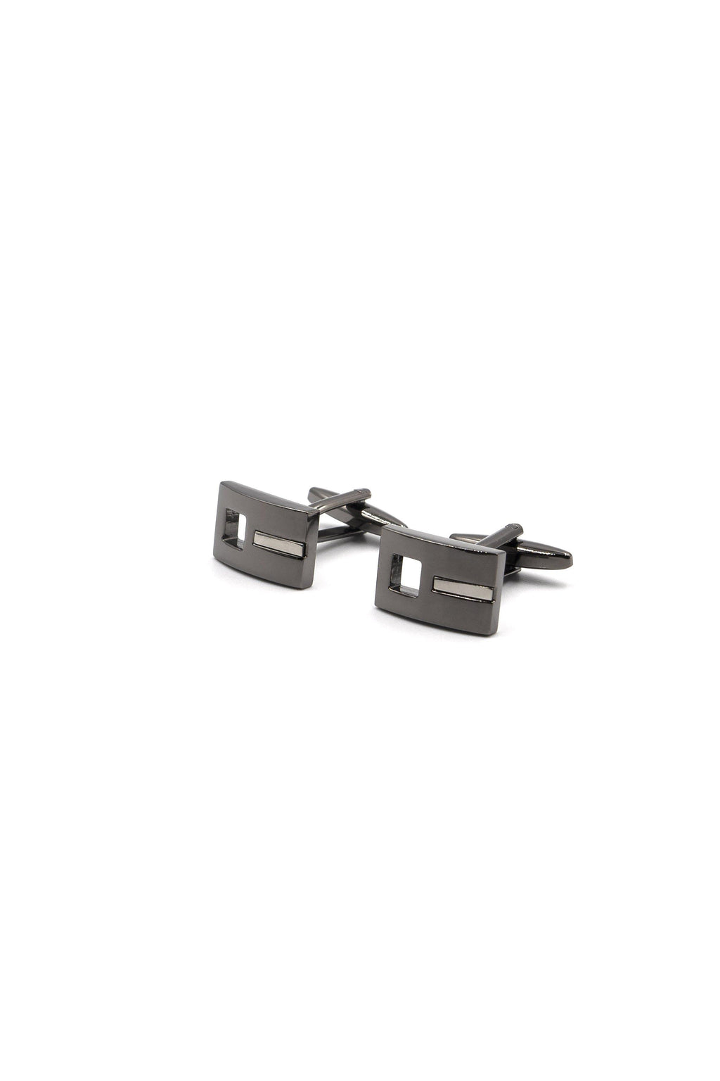 Allure Gunmetal Rectangle Cufflinks - Cuffz