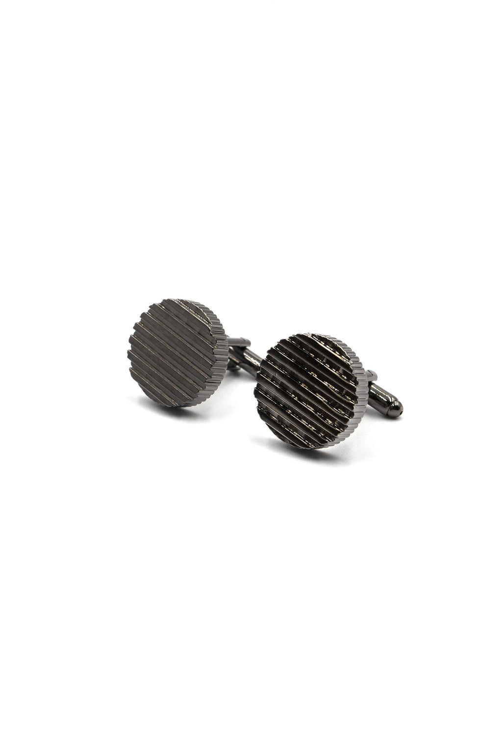 Classic Round Lined Cufflinks - Cuffz
