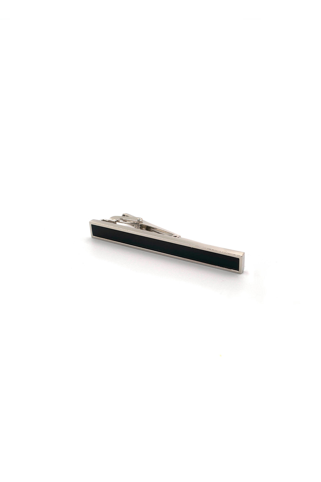 Silver and Black Onyx Tie Clip