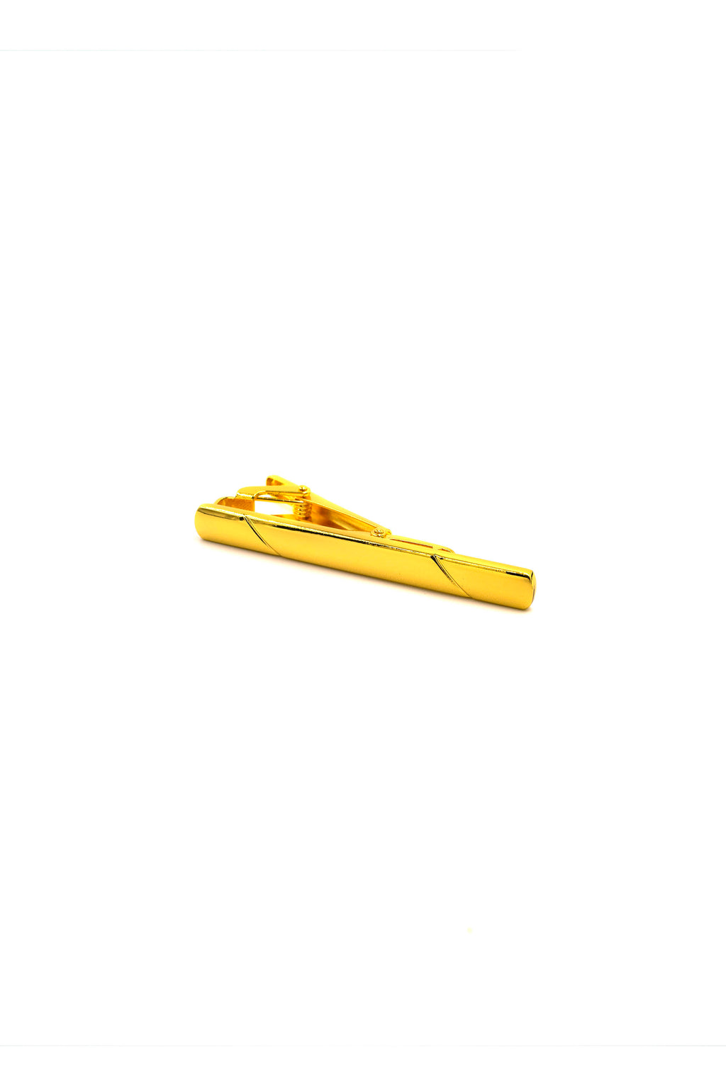Classic Gold Tie Clip with Etched Stripes