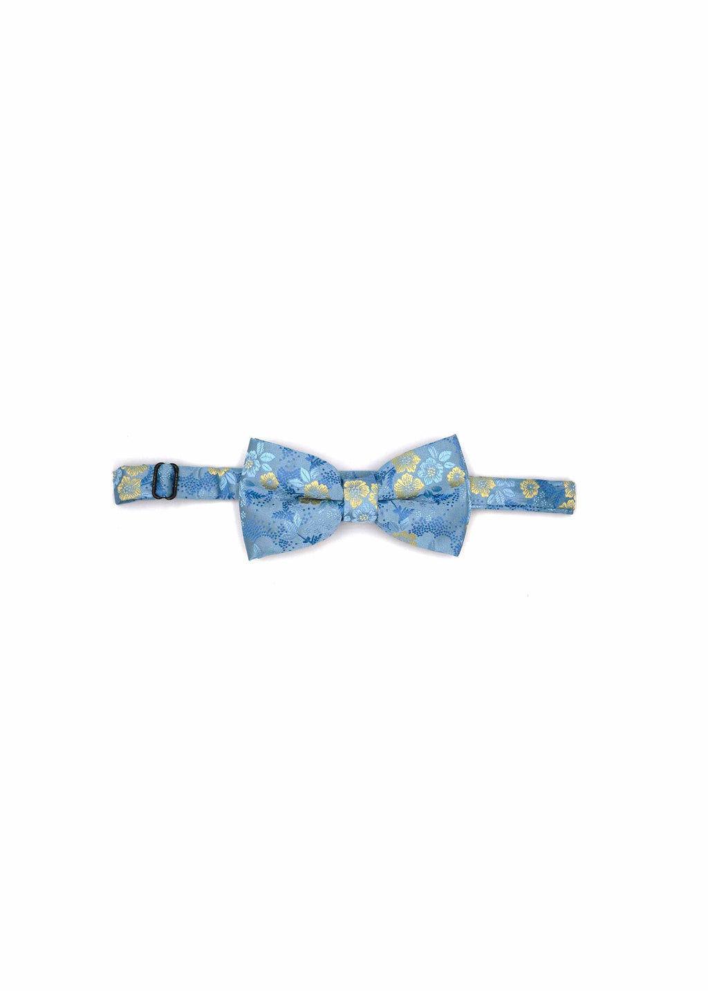 Sky Blue Bow Tie with Floral Motifs