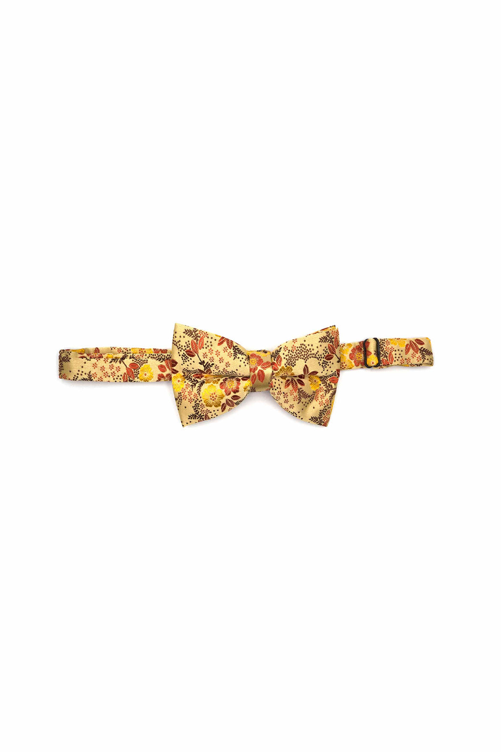 Yellow Floral Pattern Bow Tie