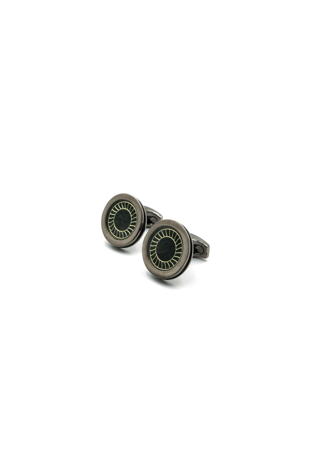Round Cufflinks in Gunmetal Finish