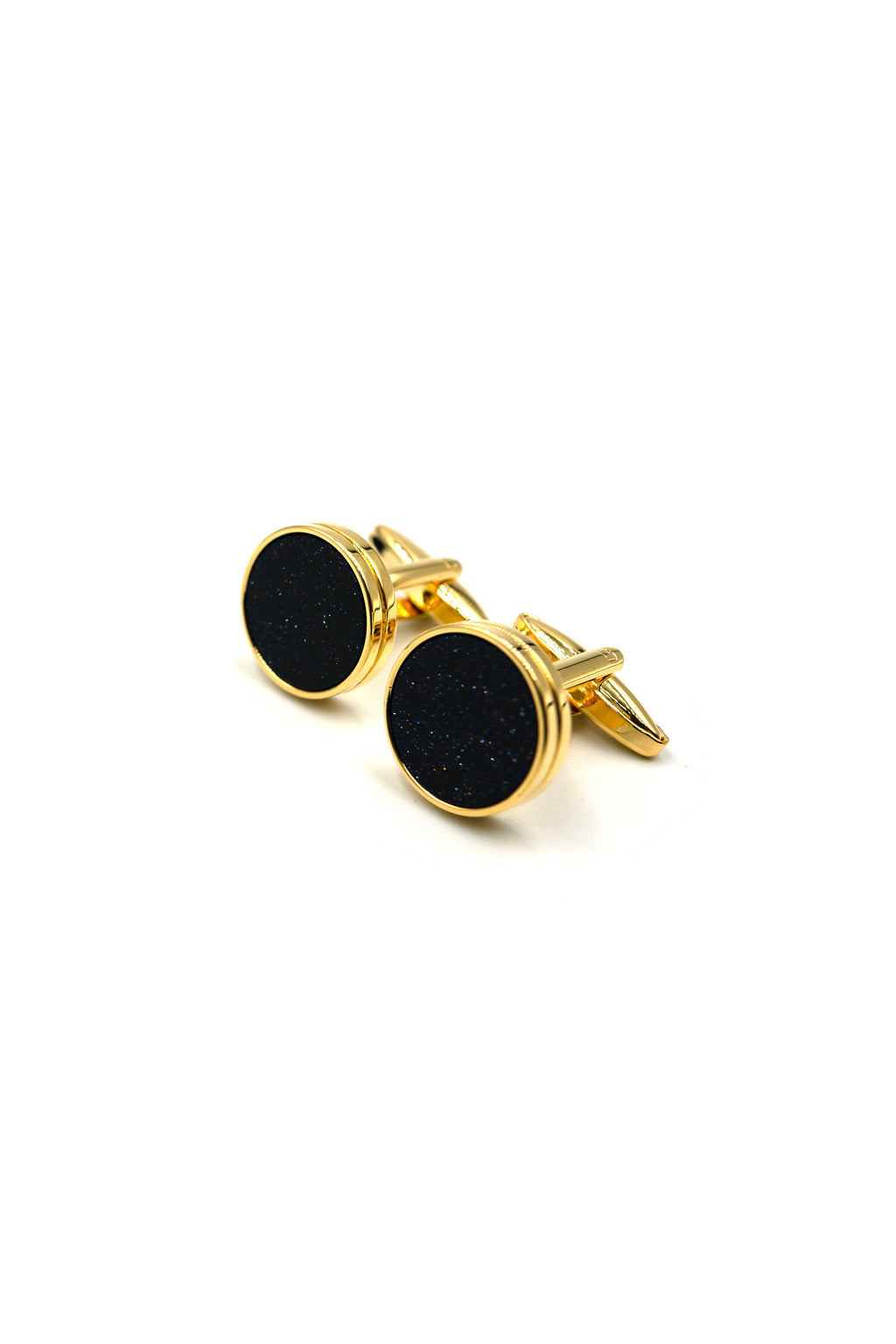 Classic Round Onyx Cufflinks in Gold