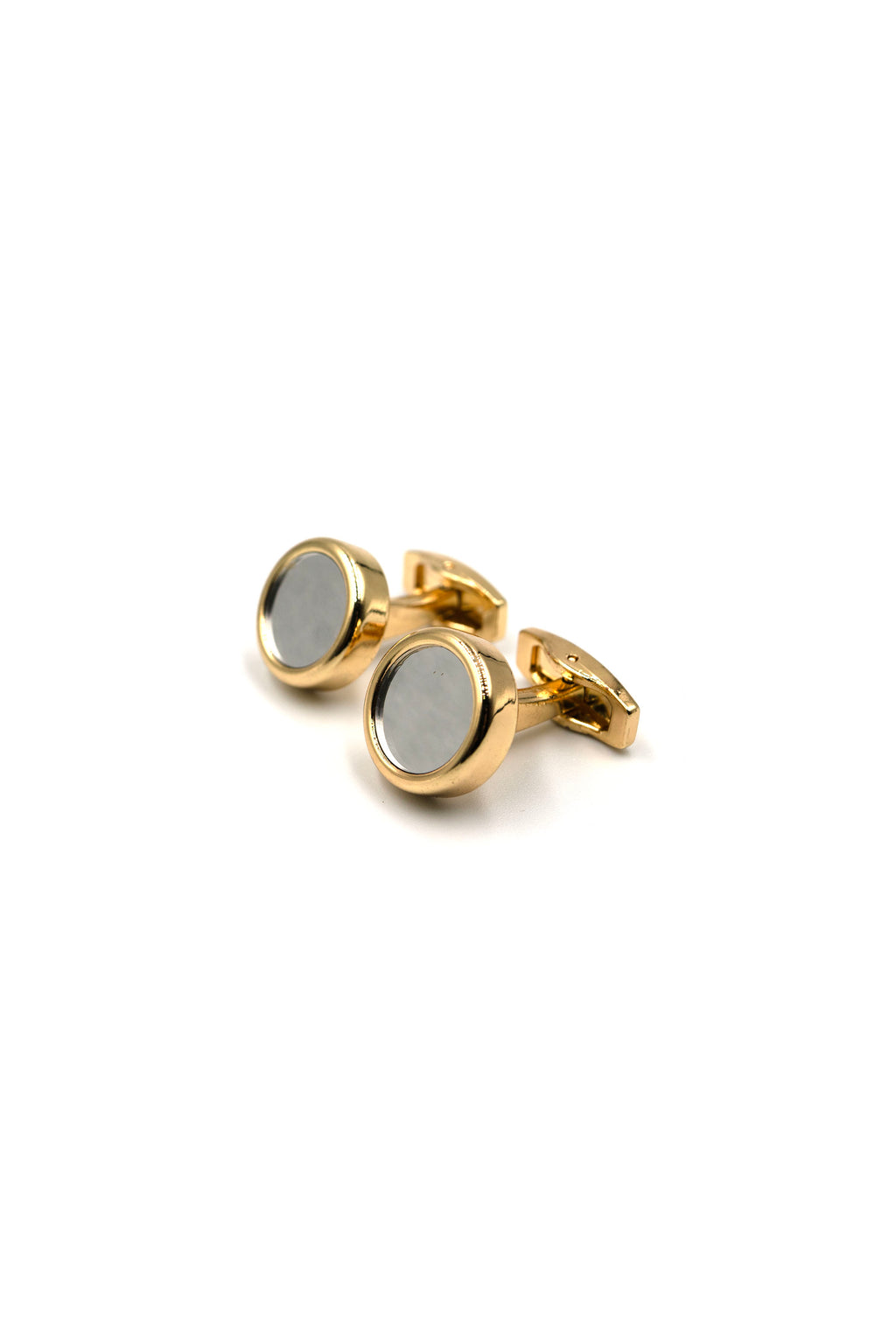 Classic Round Silver and Gold Cufflinks