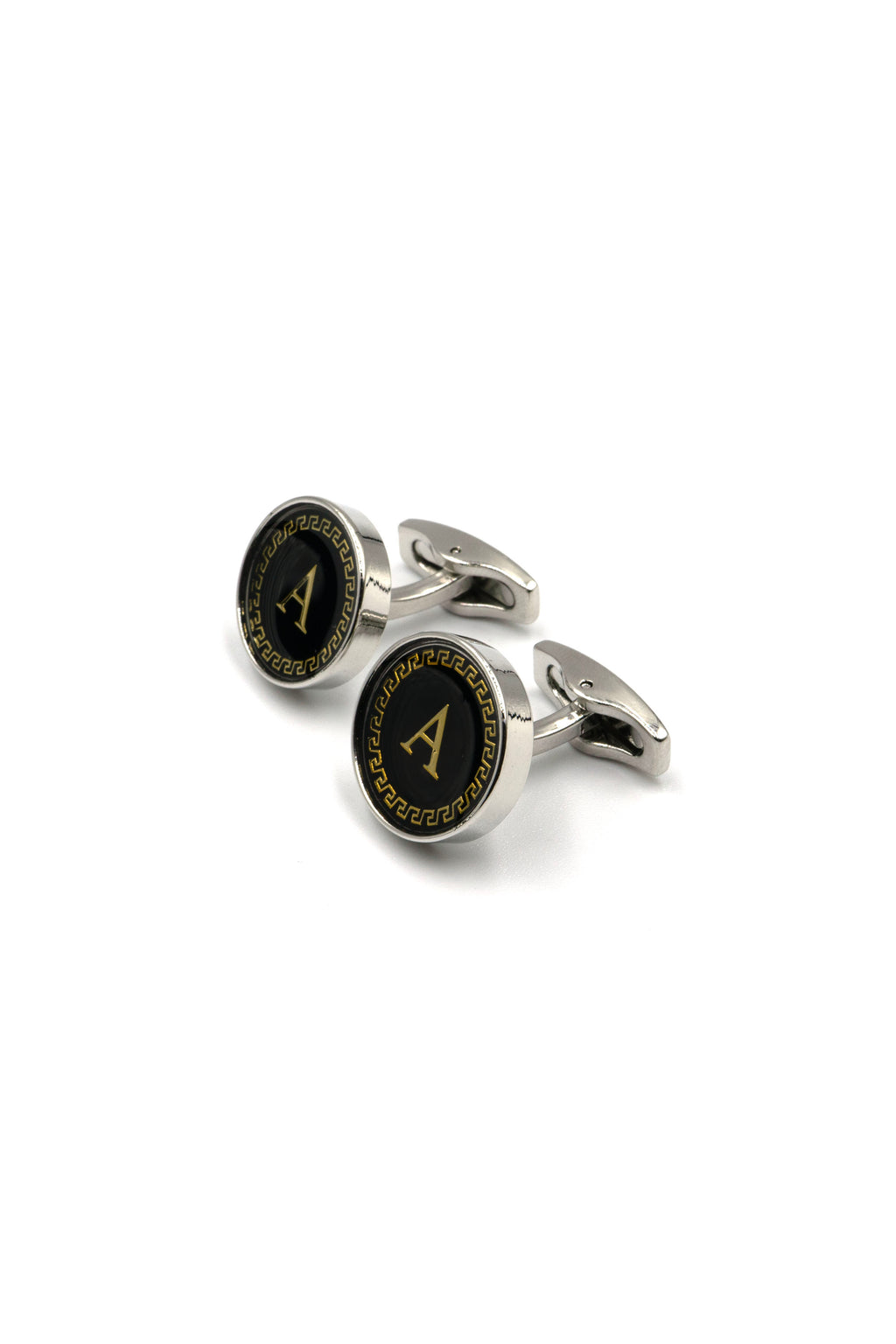 Black Onyx Alphabet Cufflinks : Letter A