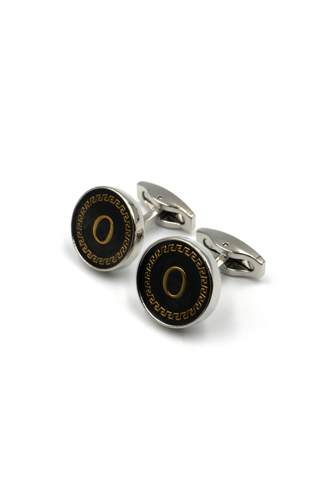 Black Onyx Alphabet Cufflinks : Letter O
