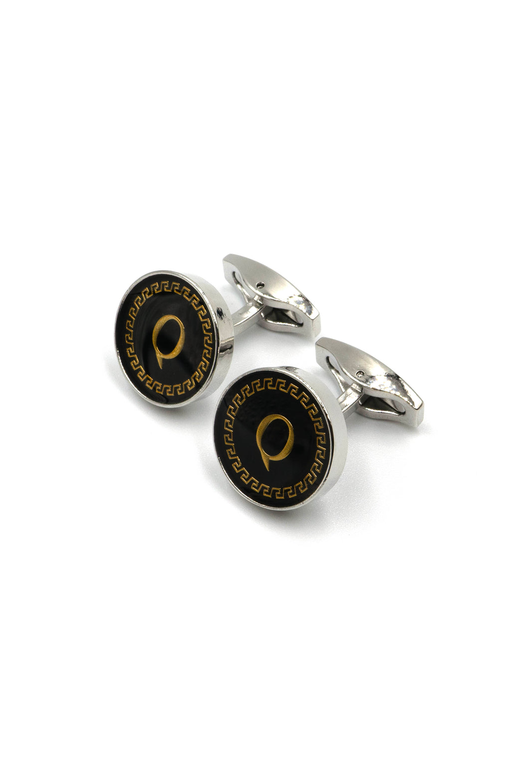 Black Onyx Alphabet Cufflinks : Letter Q