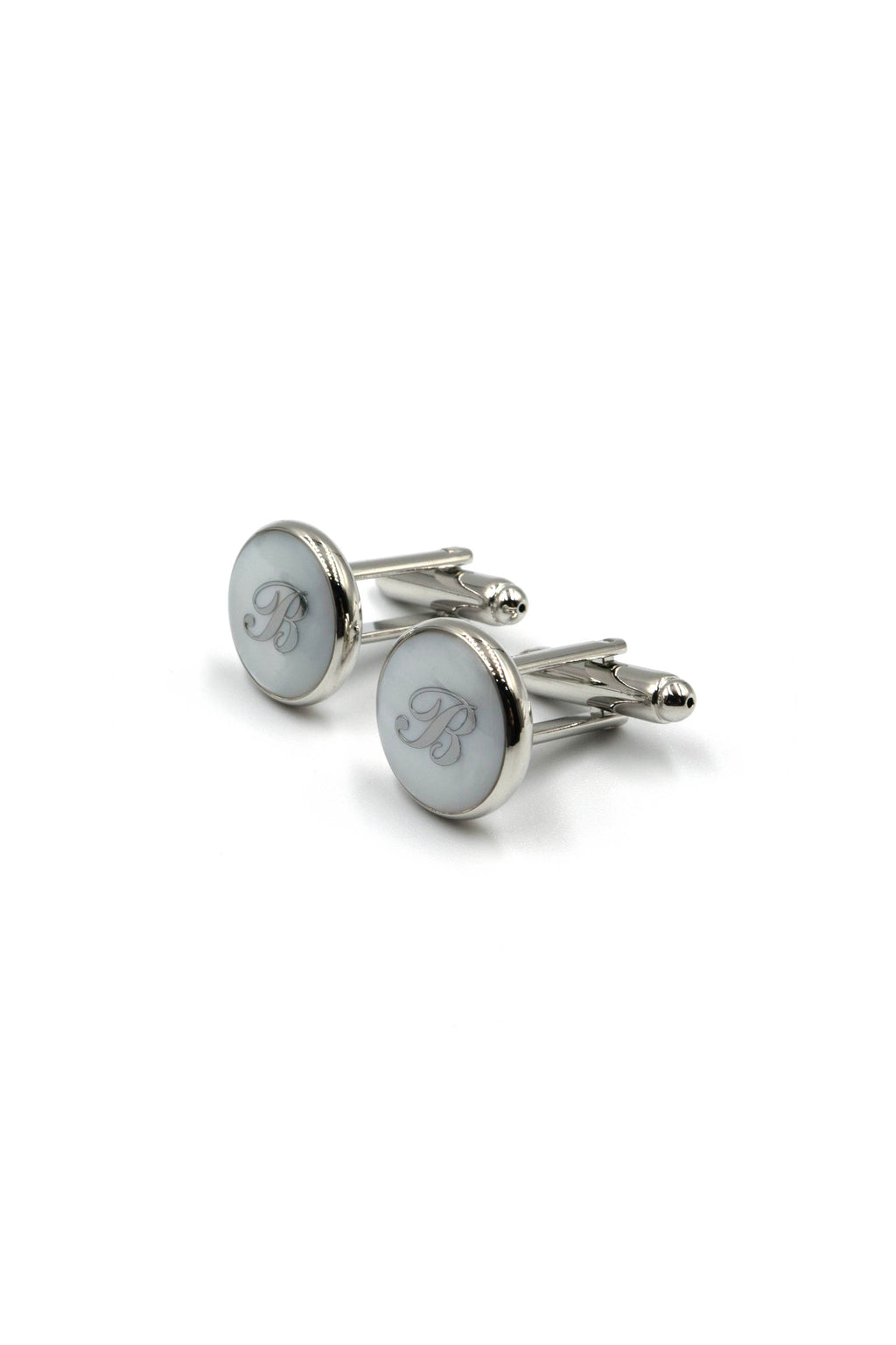 Mother of Pearl Alphabet Cufflinks : Letter B