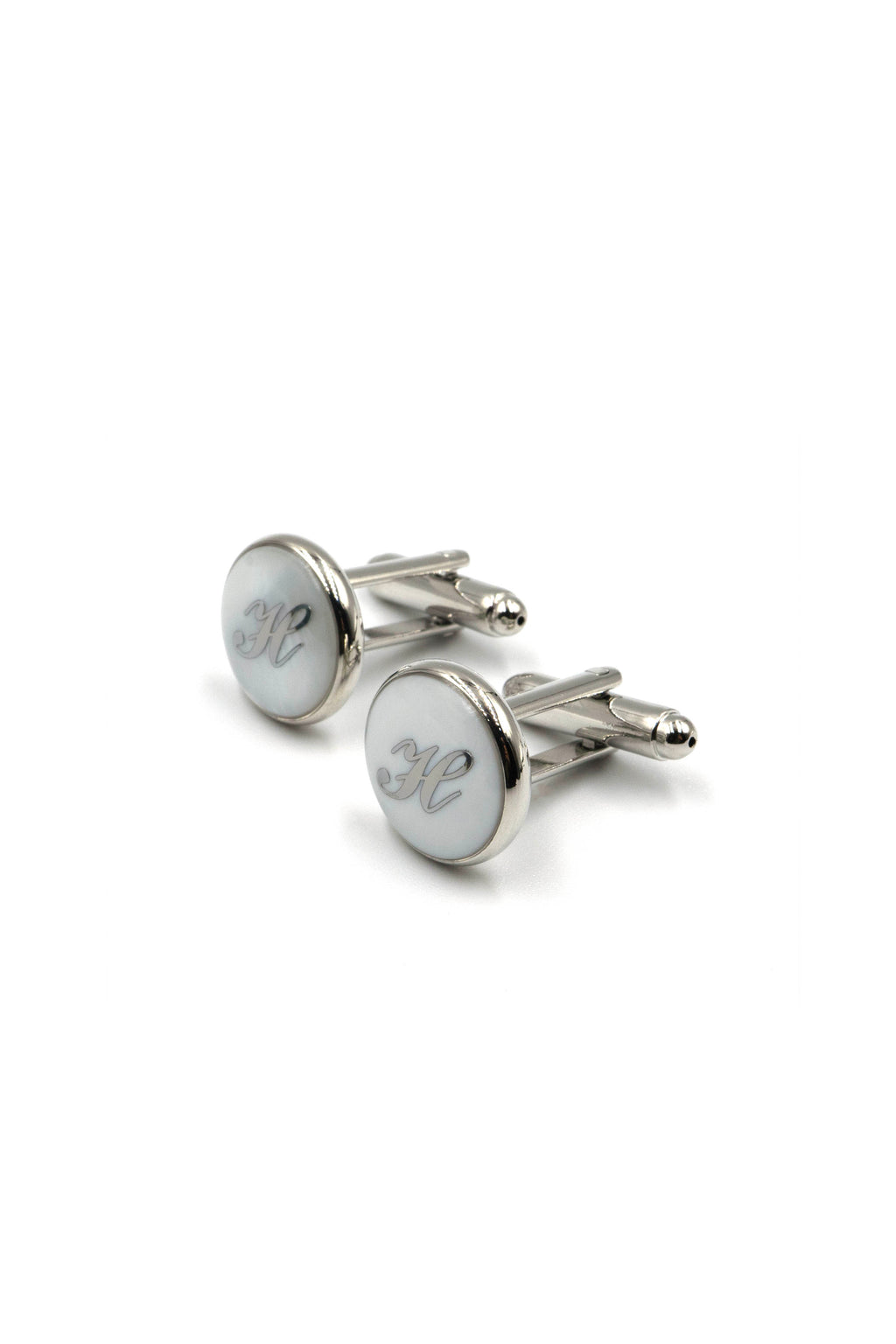 Mother of Pearl Alphabet Cufflinks : Letter H