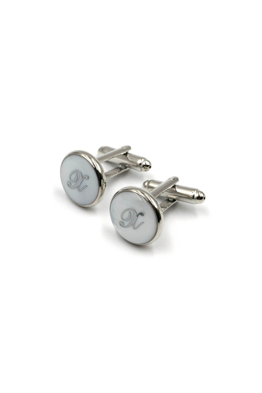 Mother of Pearl Alphabet Cufflinks : Letter X