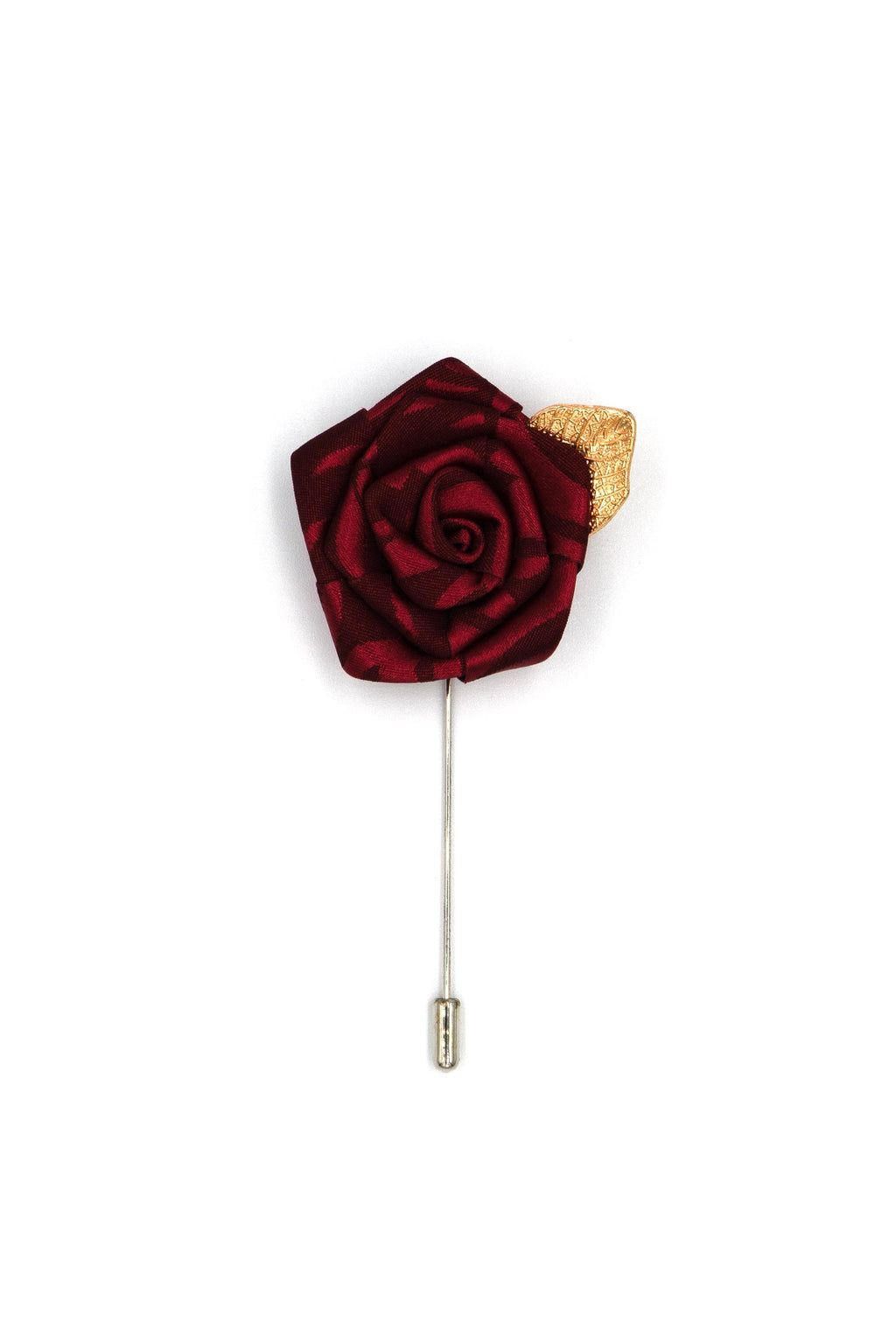 Maroon Flower Lapel Pin