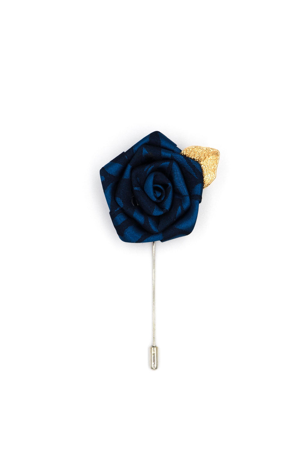 Navy Flower Lapel Pin