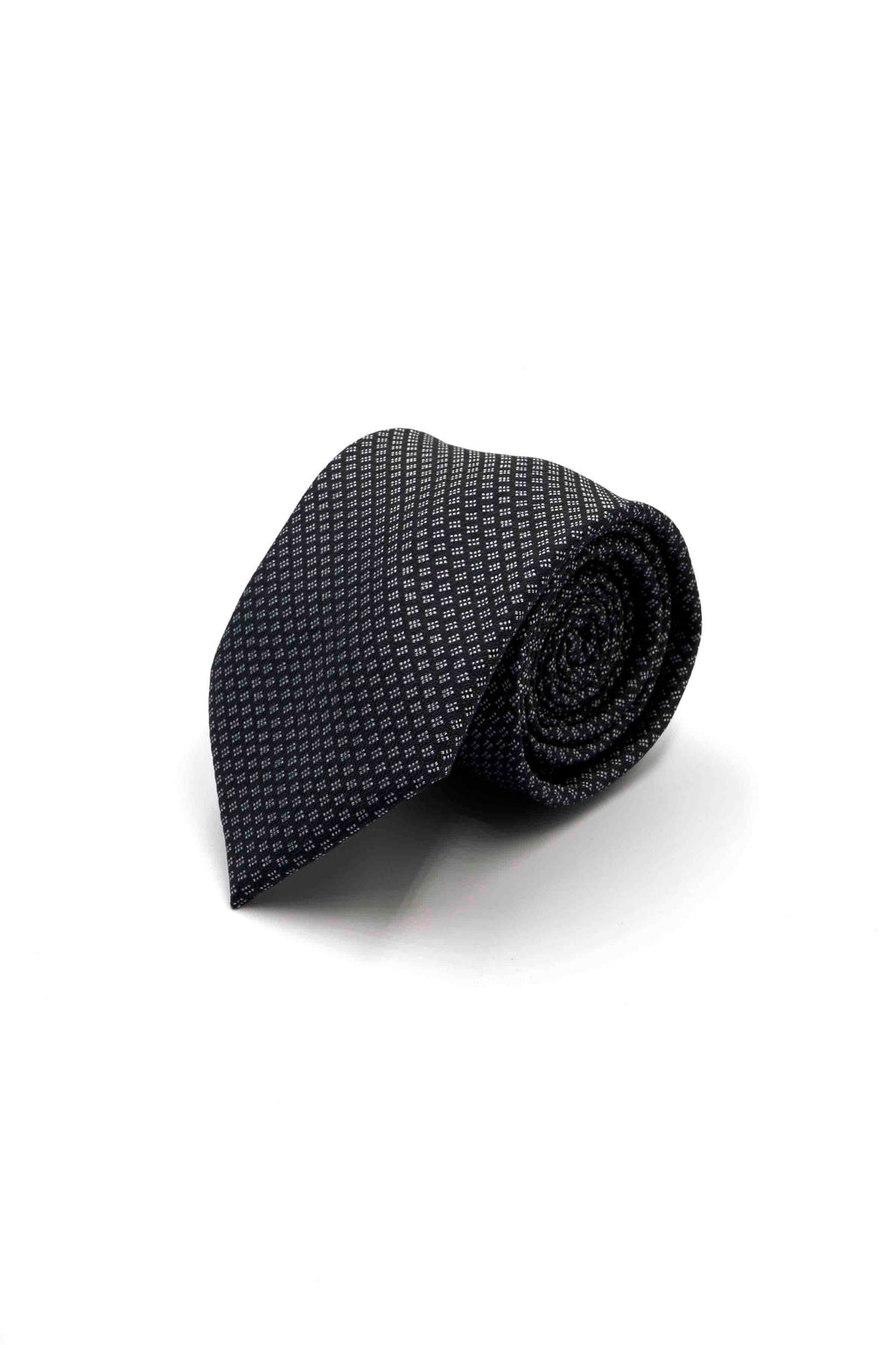 Black Necktie with White Motifs