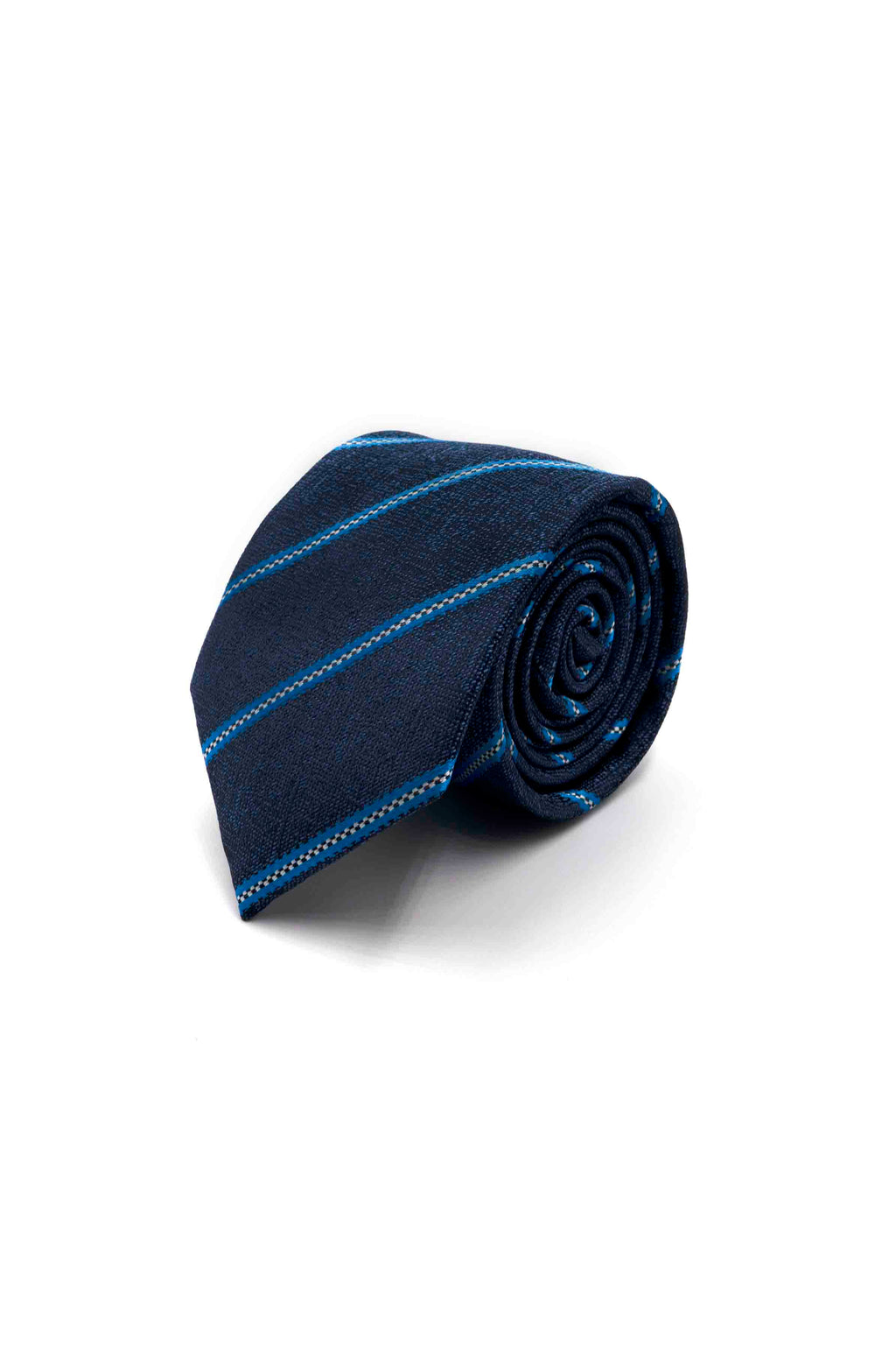 Navy Necktie with Blue Diagonal Stripes