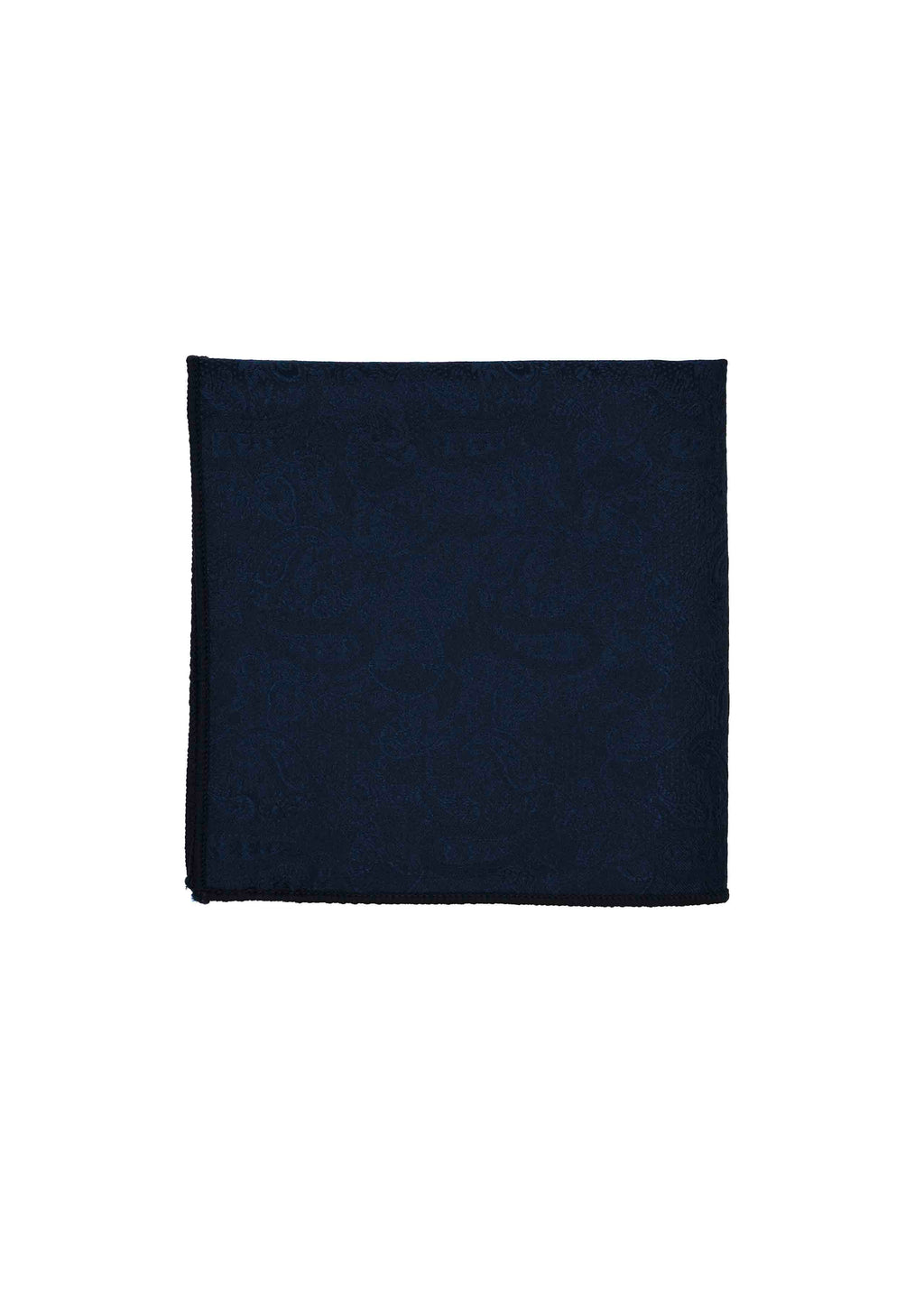 Dark Navy Paisley Motif Pocket Square