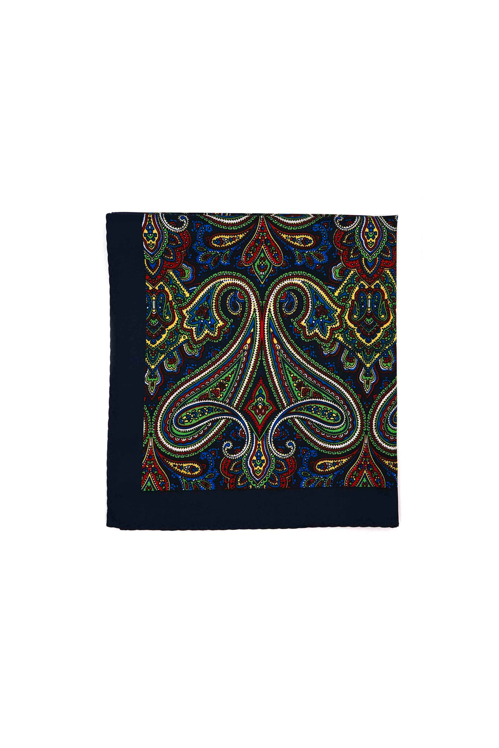 Dark Multi-colored Paisley Pocket Square