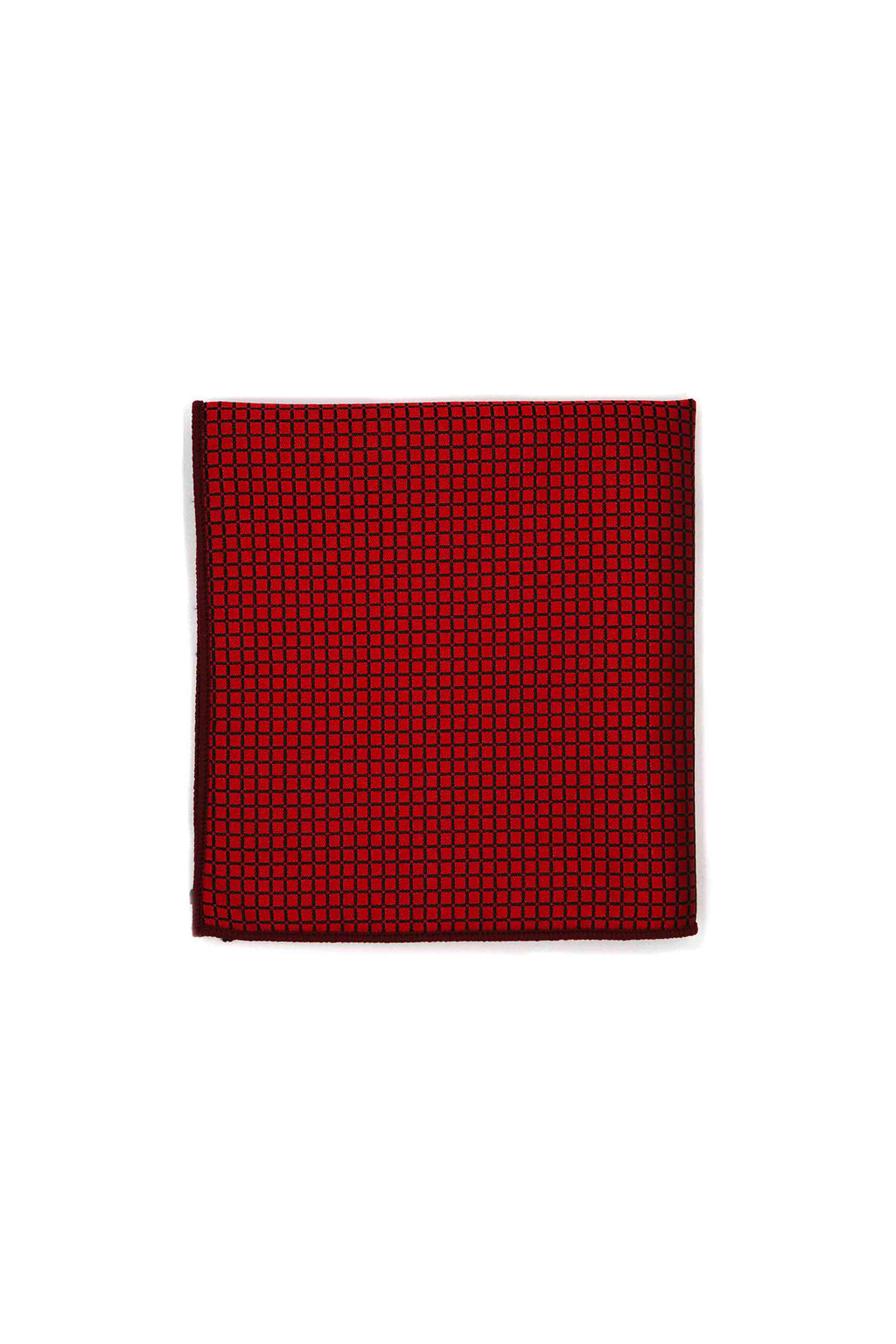 Maroon Micro Checks Pocket Square