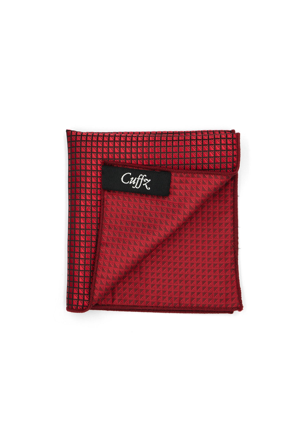 Red Grid Pocket Square