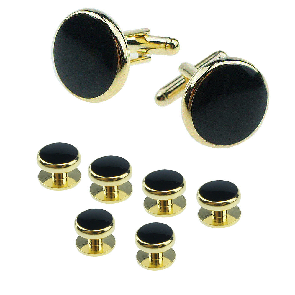 Light Gold Cufflinks with Studs Set