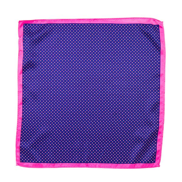 Microfiber Pocket Square: Micro Diamond (Blue base, pink lining) - Cuffz